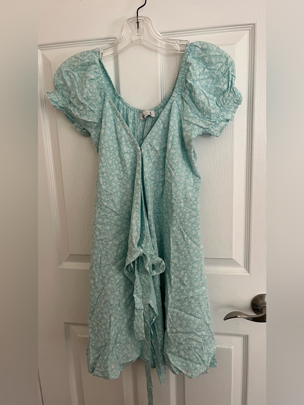American Eagle Outfitters Light Aqua Floral Mini Dress